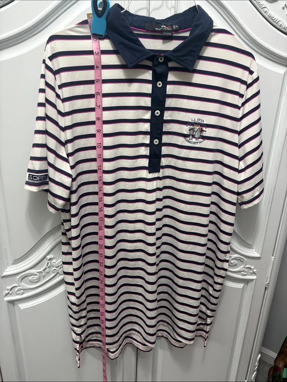 U.S. Open Striped Polo Shirt - Navy & White